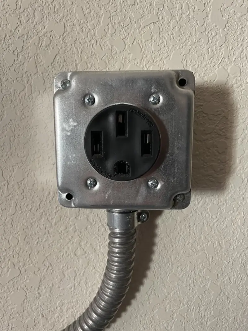 NEMA 14-50 outlet installed for Electrical Panel Upgrade in California